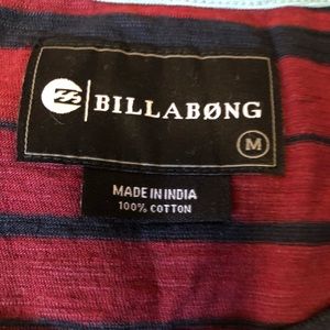 Billabong Men Tank Splits Yarn Dye Blues New Cotton Sleeveless Shirt Medium.